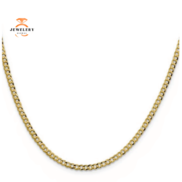 14KT YELLOW GOLD 3.1MM LIGHTWEIGHT FLAT MIAMI CUBAN CHAIN - 4 LENGTHS