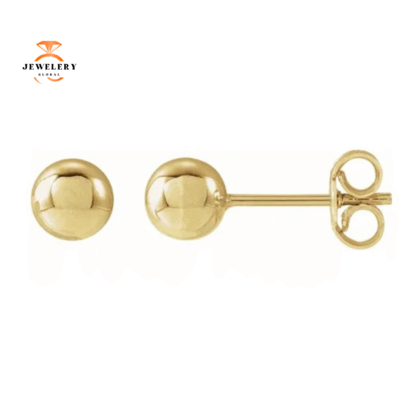 14KT YELLOW GOLD 6 MILLIMETER BALL EARRINGS