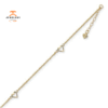14KT Yellow Gold Diamond Cut Heart Anklet