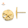 14KT YELLOW GOLD SAND DOLLAR EARRINGS