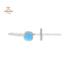18KT WHITE GOLD 2.10 CT TURQUOISE & 0.22 CTW DIAMOND CUFF BRACELET