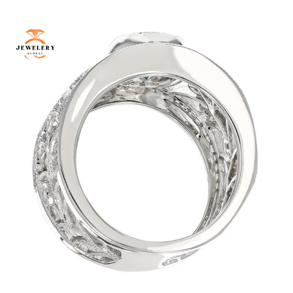 JULEVE TOURMALINE & DIAMOND FILIGREE RING - Image 2