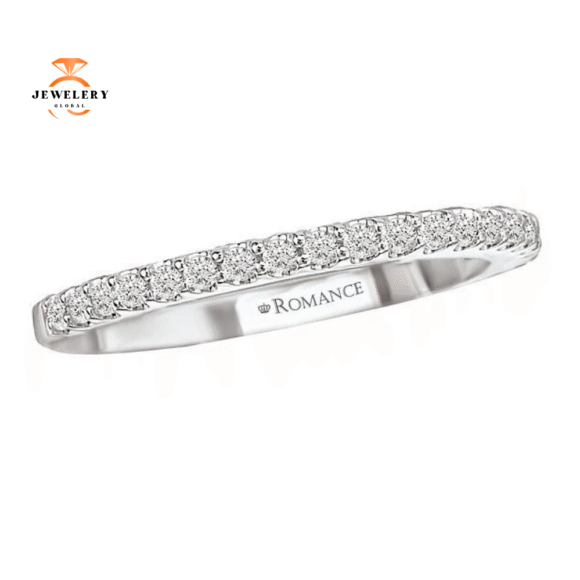 14KT WHITE GOLD 1/5 CTW DIAMOND 19 STONE BAND