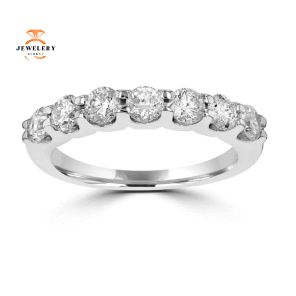 14KT WHITE GOLD 1.00 CTW ROUND DIAMOND SEVEN STONE