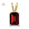 14KT YELLOW GOLD 1.25 CT EMERALD CUT GARNET PENDANT