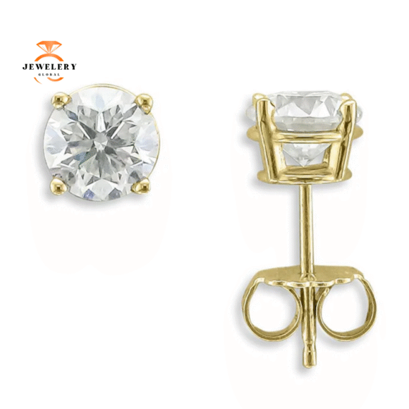 14KT YELLOW GOLD 2.00 CTW ROUND DIAMOND EARRINGS