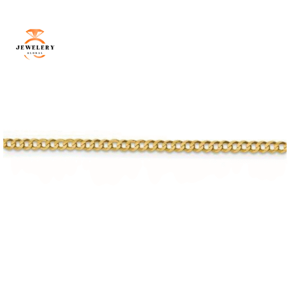 14KT YELLOW GOLD 3.1MM LIGHTWEIGHT FLAT MIAMI CUBAN CHAIN - 4 LENGTHS - Image 2