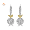 18K WHITE AND ROSE GOLD 0.23 CTW DIAMOND HALO DROP EARRINGS