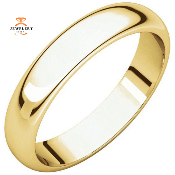 WOMEN'S 14KT GOLD 4MM HALF ROUND WEDDING BAND - Image 5