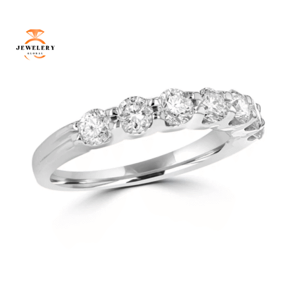 14KT WHITE GOLD 1.00 CTW ROUND DIAMOND SEVEN STONE - Image 2