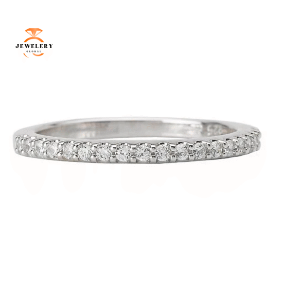 14KT WHITE GOLD 1/5 CTW DIAMOND 19 STONE BAND - Image 2