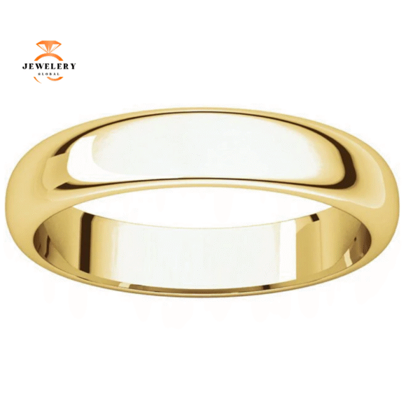 WOMEN'S 14KT GOLD 4MM HALF ROUND WEDDING BAND - Image 6