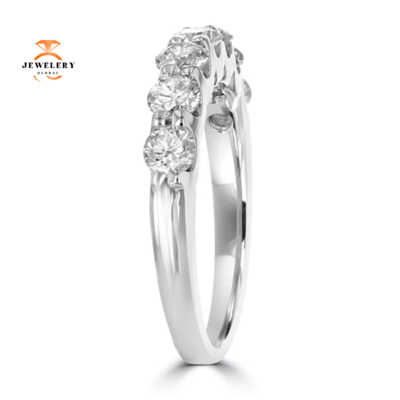 14KT WHITE GOLD 1.00 CTW ROUND DIAMOND SEVEN STONE - Image 3