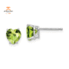 14KT WHITE GOLD 1.90 CTW HEART PERIDOT EARRINGS