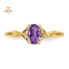 14KT YELLOW GOLD OVAL AMETHYST BIRTHSTONE RING