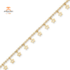 14KT Yellow Gold Polished And Textured Star Anklet
