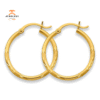 14KT YELLOW GOLD SATIN HOOP EARRINGS