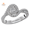14KT WHITE GOLD 1/2 CTW ROUND DIAMOND SWIRL RING
