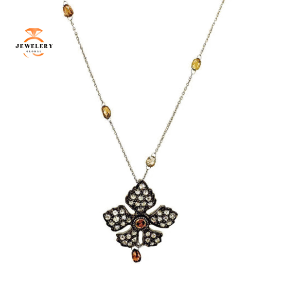 18KT Sethi Couture Leaf Drop Pendant