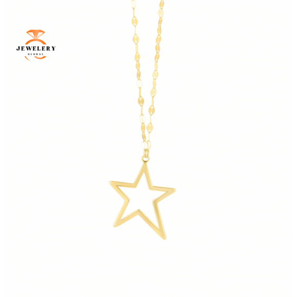 EMILIQUE 14 KARAT YELLOW GOLD OPEN STAR NECKLACE