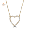 EMILIQUE 14KT GOLD .16 CTW DIAMOND OPEN HEART NECKLACE