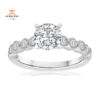 14KT WHITE GOLD 1/4 CTW DIAMOND BEZEL SET MILGRAIN SETTING FOR 1 CARAT ROUND