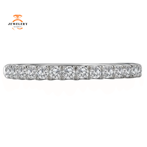 14KT WHITE GOLD 3/8 CTW DIAMOND 17 STONE BAND - Image 2