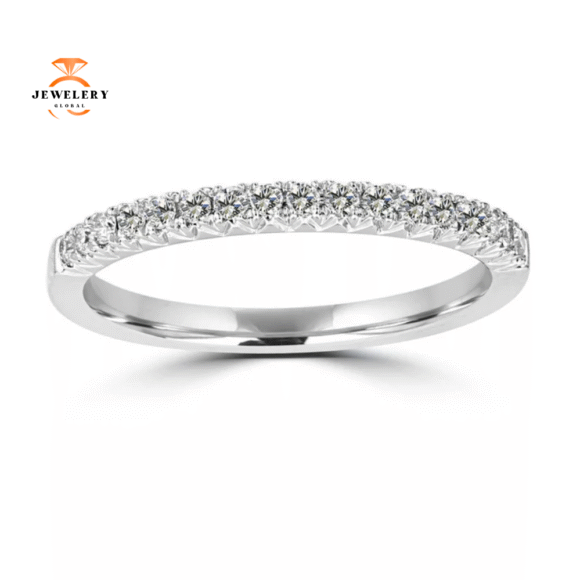 14KT WHITE GOLD 1/5 CTW DIAMOND FRENCH PAVE BAND