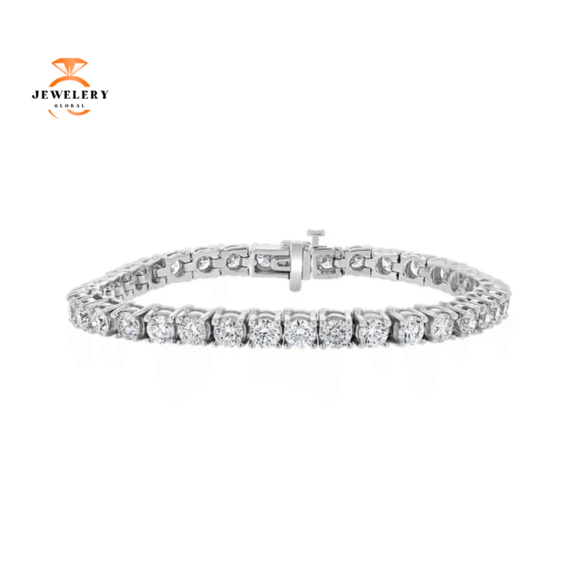 14KT WHITE GOLD 13.00 CTW ROUND DIAMOND TENNIS BRACELET