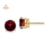 14KT YELLOW GOLD 3.20 CTW ROUND GARNET STUD EARRINGS