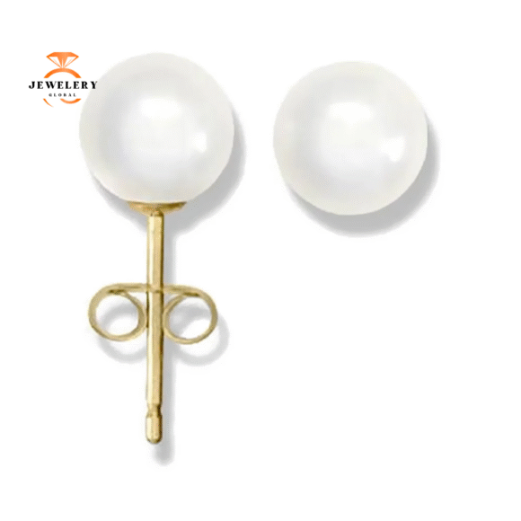 14KT YELLOW GOLD 5MM CULTURED PEARL EARRINGS