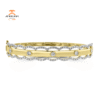 18K WHITE AND YELLOW GOLD 2.32CT DIAMOND BANGLE BRACELET