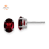 14KT WHITE GOLD 1.90 CTW OVAL GARNET STUD EARRINGS