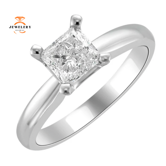 14KT WHITE GOLD 1.00CT PRINCESS DIAMOND SOLITAIRE RING