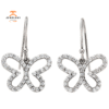 14KT WHITE GOLD 3/8 CTW DIAMOND BUTTERFLY EARRINGS