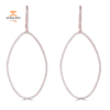 Emilique 14KT Gold 1/2 CTW Diamond Oval Drop Hoop Earrings