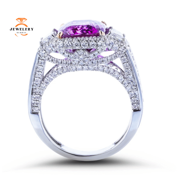 JULEVE 18KT WHITE GOLD 5.27CT IMPERIAL TOPAZ & 0.86CTW DIAMOND HALO RING - Image 3