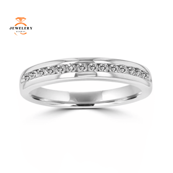 14KT WHITE GOLD 1/4 CTW DIAMOND CHANNEL SET BAND