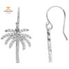 14KT WHITE GOLD 1/2 CTW DIAMOND PALM TREE EARRINGS