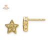 14KT YELLOW GOLD 0.20 CTW YELLOW SAPPHIRE STAR EARRINGS