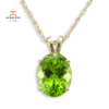 14KT YELLOW GOLD 9X7 MILLIMETER OVAL PERIDOT NECKLACE