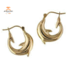 14KT YELLOW GOLD DOLPHIN HOOP EARRINGS
