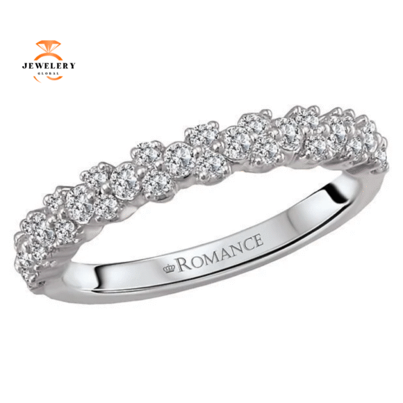14KT WHITE GOLD 3/8 CTW DIAMOND SINGLE, DOUBLE BAND