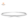18KT WHITE GOLD 1.40 CTW DIAMOND OVAL BANGLE BRACELET