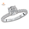 14KT WHITE GOLD 5/8 CTW DIAMOND PEG HEAD SETTING FOR 1 CT ROUND