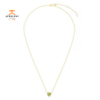 14KT YELLOW GOLD 0.90 CTW ROUND BEZEL SET PERIDOT NECKLACE