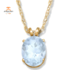14KT YELLOW GOLD 1.15 CT AQUAMARINE NECKLACE