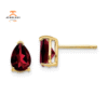 14KT YELLOW GOLD 1.70 CTW PEAR SHAPE GARNET EARRINGS