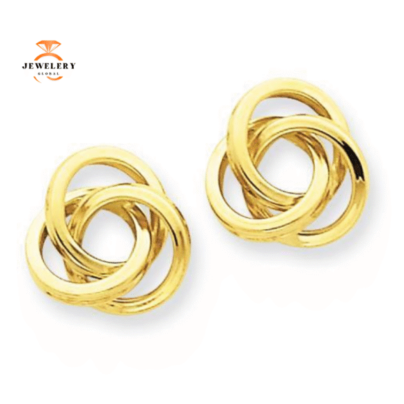 14KT YELLOW GOLD LOVE KNOT EARRINGS