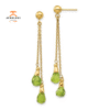 14KT YELLOW GOLD PERIDOT DANGLE EARRINGS